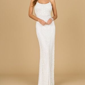 New Lara Beaded Ivory Gown Size 6